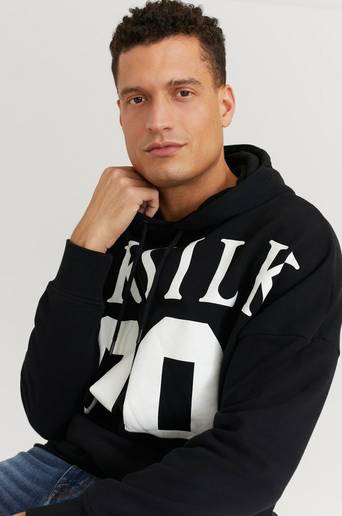 SIKSILK Hoodie Drop Shoulder Relaxed Fit Hoodie Svart