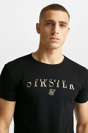 SIKSILK T-Shirt Division Straight Hem Gym Tee Svart