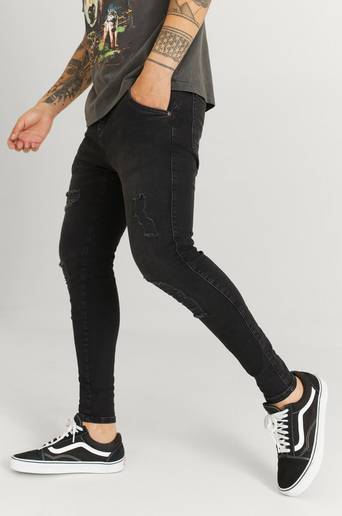 SIKSILK Jeans Distressed Skinny Denims Svart