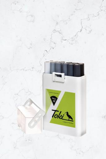 Toki Pennor Toki Marker 12 Grey Tones Vit