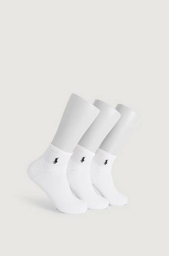 Polo Ralph Lauren 3-Pack Strumpor Quarter Socks Vit