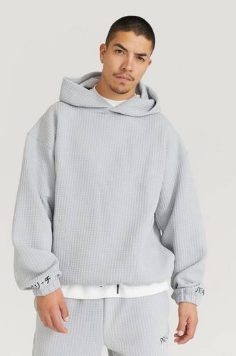 Preach Hoodie Oversized Waffle H Grå