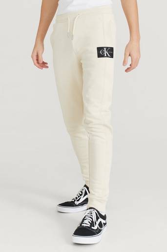 Calvin Klein Joggingbyxor Rib Blocking Badge Sweatpants Beige