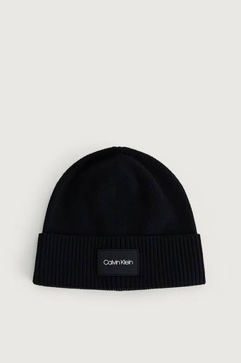 Calvin Klein Mössa RTW Patch Rib Beanie Svart