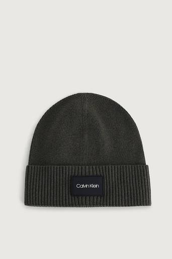 Calvin Klein Mössa RTW Patch Rib Beanie Grön