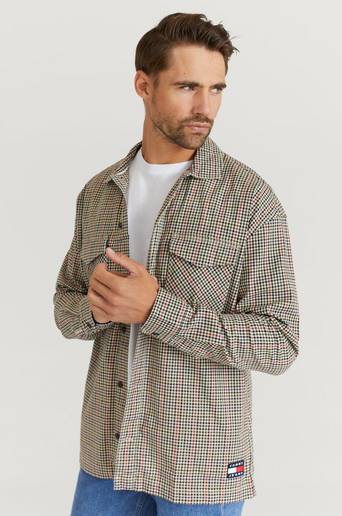 Tommy Hilfiger Overshirt TJM Mini Check Overshirt Grå