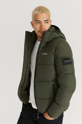 Calvin Klein Puffer Crinkle Nylon Puffa Jacket Grön