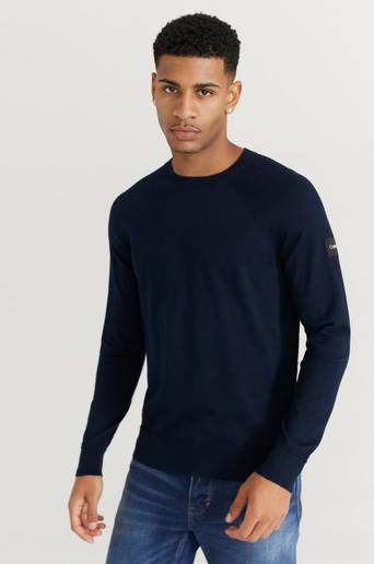 Calvin Klein Stickad Tröja Lycra Free Fit Sweater Blå