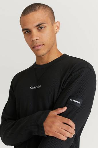 Calvin Klein Långärmad T-Shirt Waffle Long Sleeve Svart