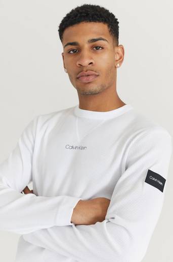 Calvin Klein Långärmad T-Shirt Waffle Long Sleeve Vit