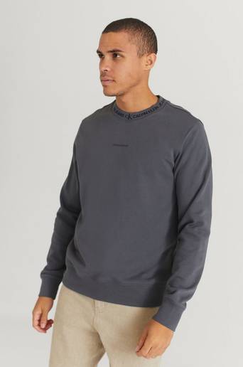 Calvin Klein Jeans Sweatshirt Logo Jacquard Crew Neck Grå