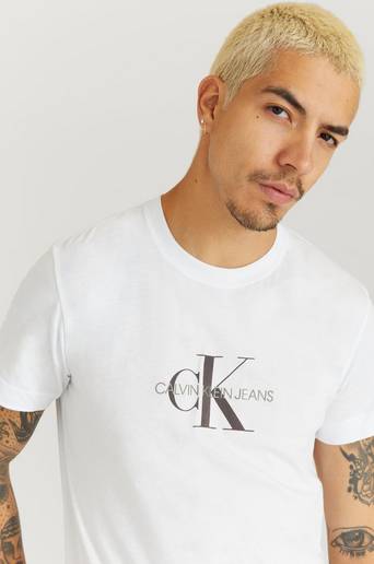 Calvin Klein T-Shirt Archival Monogram Flock Tee Vit