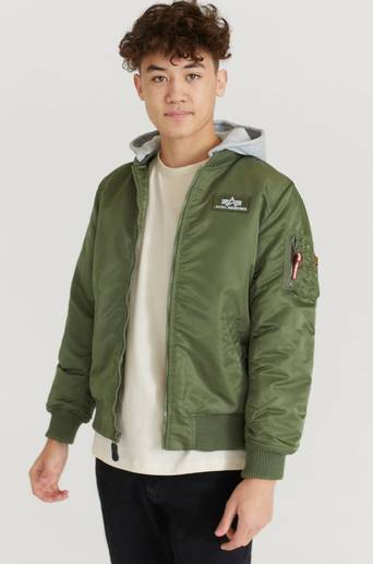 Alpha Industries Bomberjacka MA-1 Detachable Hood Kids/Teens Grön