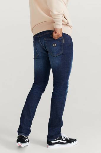 Philipp Plein Jeans Denim Super Straight Cut Istitutional Blå