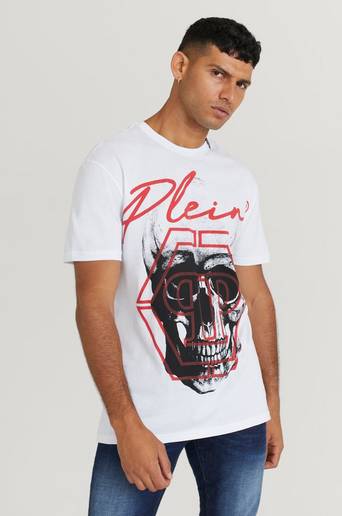 Philipp Plein T-Shirt Round Neck SS Skull Vit