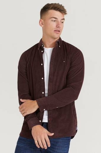 Tommy Hilfiger Skjorta Slim Flex Corduroy Shirt Brun