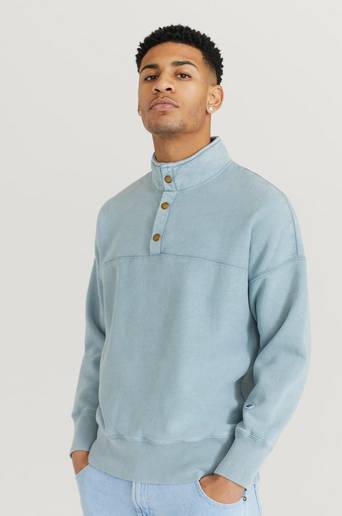 Champion Reverse Weave Tröja Half Buttoned Sweatshirt Grå