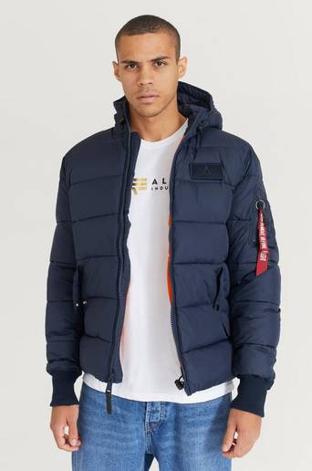 Alpha Industries Pufferjacka Hooded Puffer Alpha FD Blå