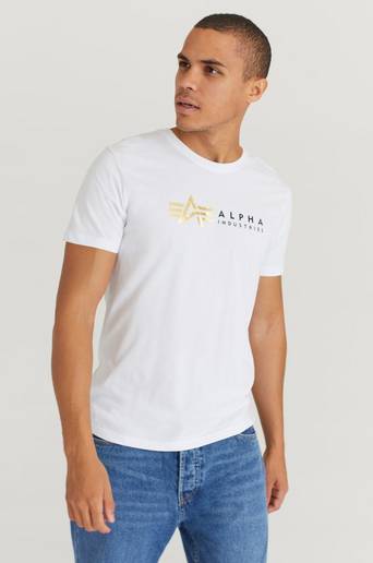 Alpha Industries T-Shirt Alpha Label T Foil Print Vit