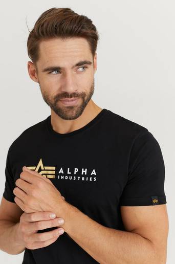 Alpha Industries T-Shirt Alpha Label T Foil Print Svart