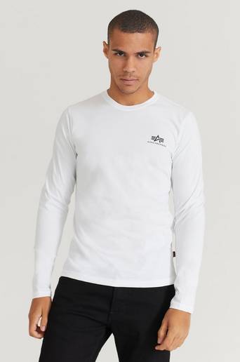 Alpha Industries Långärmad T-Shirt Basic LS Small Logo Vit