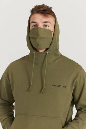 Helmut Lang Hoodie Logo Mask Hoodie.Mas Grön