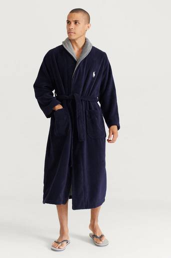 Polo Ralph Lauren Morgonrock Shawl Sleep Robe Blå