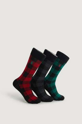 Polo Ralph Lauren 3-Pack Strumpor Giftbox Buff Plaid Sock Multi