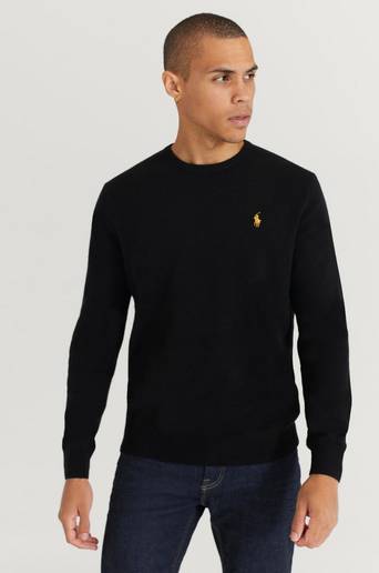 Polo Ralph Lauren Stickad Tröja Wool Merino Oneck Knit Svart