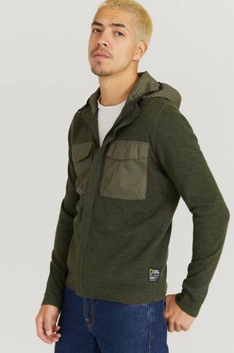 National Geographic Tröja Zip Jacket Flatknit Grön