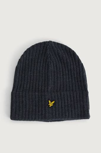 Lyle & Scott Mössa Knitted Ribbed Beanie Grå