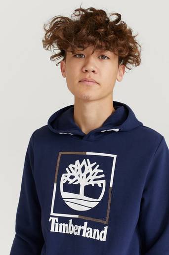 Timberland Logo Hoodie Blå