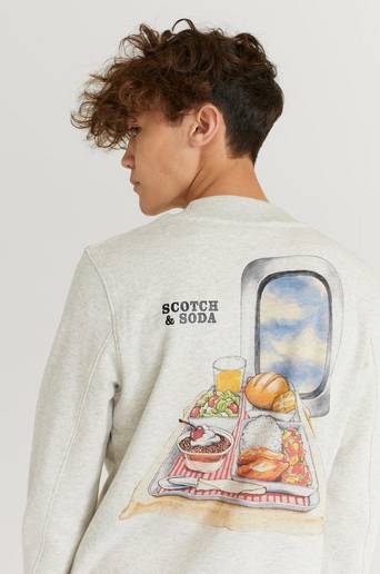 Scotch & Soda Sweatshirt Artwork Sweatshirt Beige