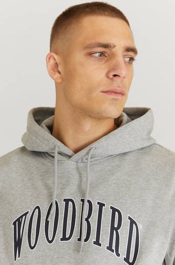 Woodbird Hoodie Jimmi College Hood Grå