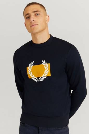 Fred Perry Sweatshirt Laurel Wreath Sweatsh Blå