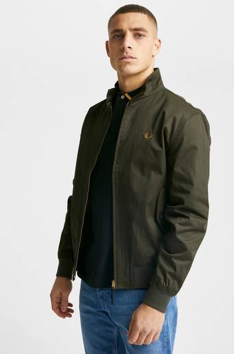 Fred Perry Jacka Waxed Cotton Harrington Grön