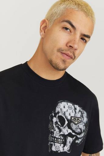 Philipp Plein T-Shirt Round Neck T-Shirt SS Stones Svart