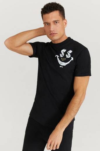 Philipp Plein T-Shirt Round Neck T-Shirt SS Print Svart