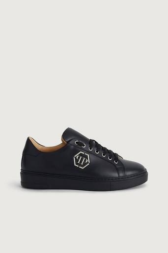 Philipp Plein Sneakers Leather Lo-Top Sneaker Hexagon Svart