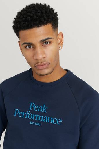 Peak Performance Sweatshirt M Original Crew Blå