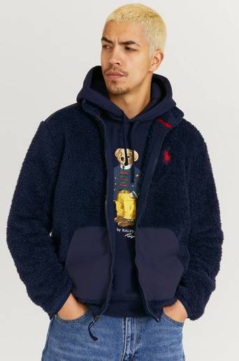 Polo Ralph Lauren Tröja Curly Hi-Pile Zip Jacket Blå