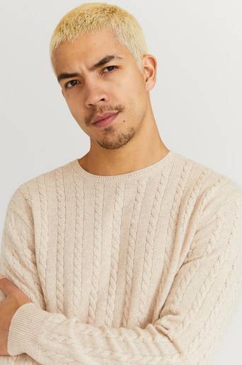 Polo Ralph Lauren Stickad Tröja Cotton Wool Sweater Beige