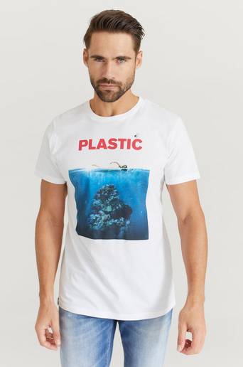 Dedicated T-Shirt Stockholm Plastic Vit