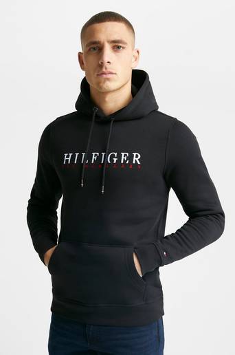 Tommy Hilfiger Hoodie Corp Graphic Hoodie Svart