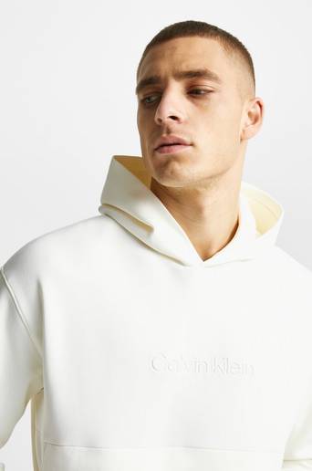 Calvin Klein Hoodie Comfort Debossed Logo Hoodie Beige