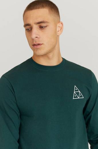 HUF Långärmad T-Shirt Essential TT L/S Tee Grön