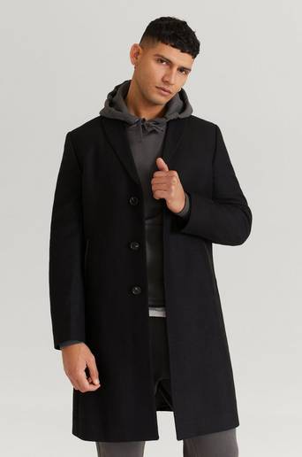 William Baxter Rock Dean Wool Coat Svart