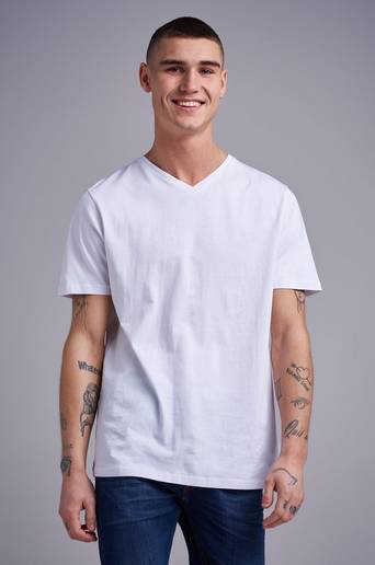 William Baxter T-shirt Baxter V-Neck Tee Vit