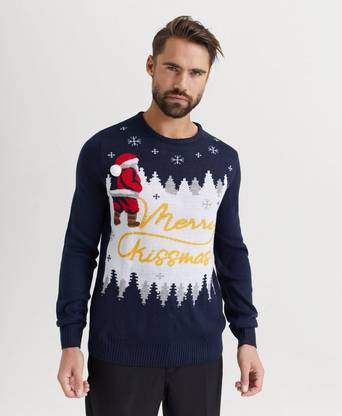 Speechless Stickad tröja Christmas Sweater Blå