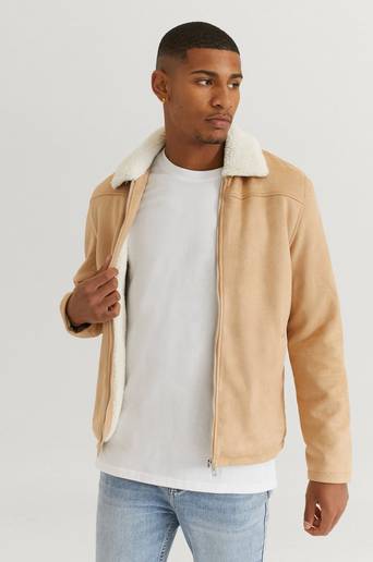 Studio Total Jacka Teddy Fake Suede Jacket Beige